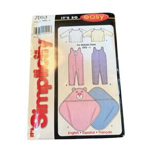 Simplicity 7053 Sewing Pattern Uncut Romper Top Blanket Y2K‎